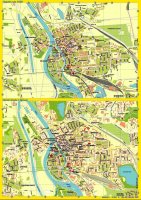 Stadtplan: Oppeln 1938/Opole heute