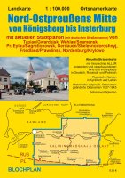 Landkarte: Nord-Ostpreu&szlig;ens Mitte von K&ouml;nigsberg bis Insterburg