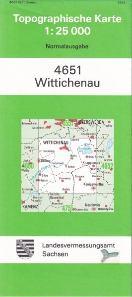 4651 Wittichenau - Topographische Karte 1 : 25.000