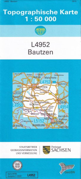 L 4952 Bautzen - Topographische Karte 1 : 50.000