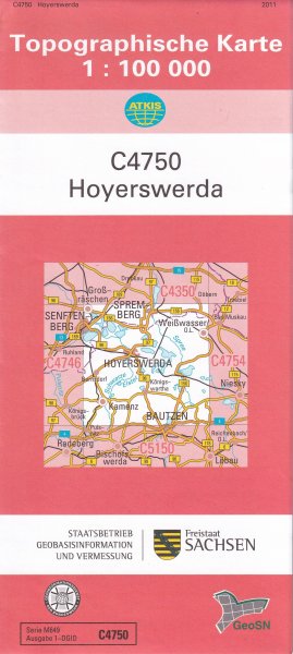 C 4750 Hoyerswerda - Topographische Karte 1 : 100.000