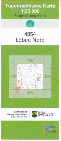 4854 L&ouml;bau Nord - Topographische Karte 1 : 25.000