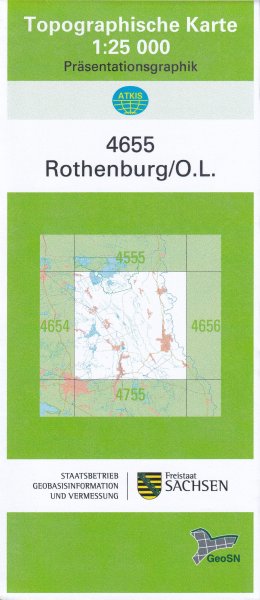 4655 Rothenburg/ OL - Topographische Karte 1 : 25.000