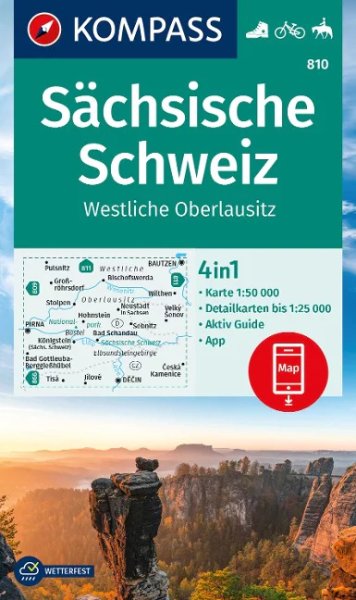KOMPASS Wanderkarte S&auml;chsische Schweiz, Westliche Oberlausitz