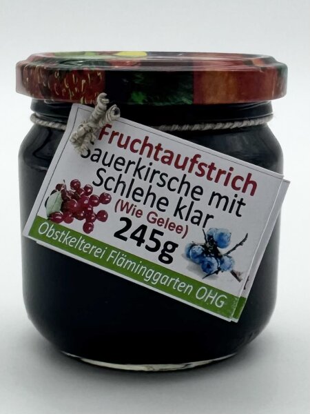 Fruchtaufstrich: Sauerkirsche mit Schlehe klar