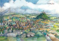 Postkarte Görlitz - Stadtansicht mit Landeskrone (A....