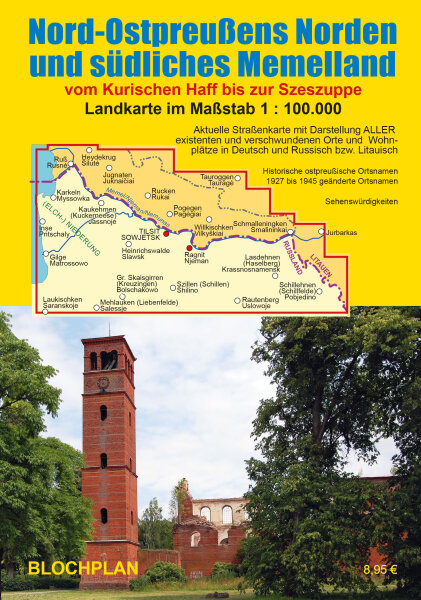 Landkarte: Nord-Ostpreußens Norden und südliches Memelland