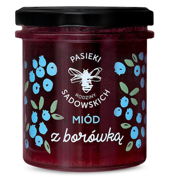 Honig mit Blaubeeren