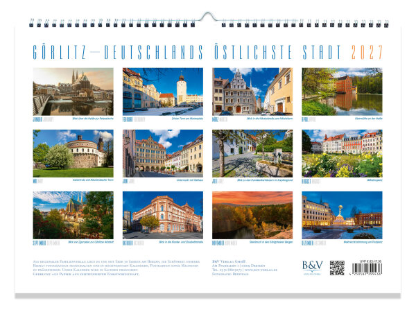 Kalender 2027: Görlitz - Deutschlands östlichste Stadt
